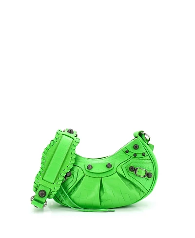 Pre-Owned Balenciaga Xs Le Cagole Giant Studs Shoulder Bag Embossed Leather