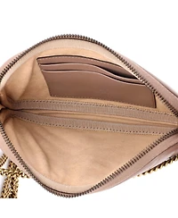 Pre-Owned Gucci Mini Gg Marmont Chain Crossbody Bag Matelasse Leather