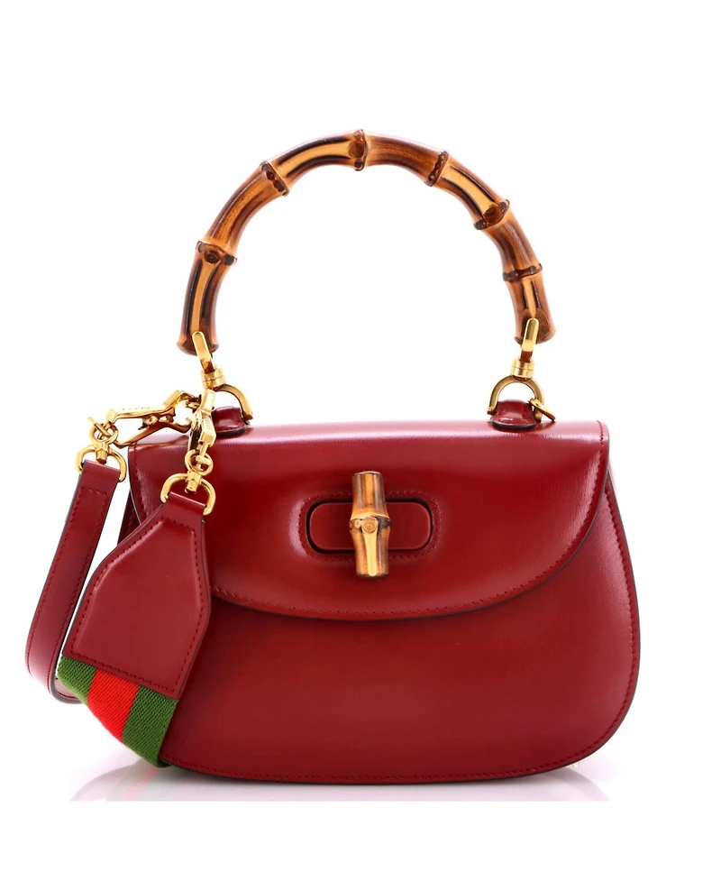 Pre-Owned Gucci Small Bamboo 1947 Top Handle Bag Leather