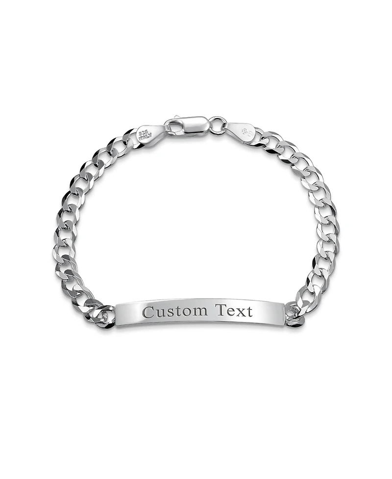 Bling Jewelry Identification Id Bracelet 5MM Cuban Curb Chain Link .925 Sterling Silver 7.5 - 8.5 inch