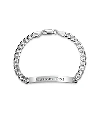 Bling Jewelry Identification Id Bracelet 5MM Cuban Curb Chain Link .925 Sterling Silver 7.5 - 8.5 inch