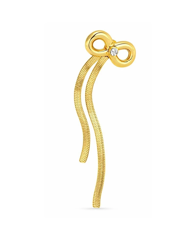 Rebl Jewelry Women's Bow Chain Drop Earring