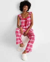 State of Day Women's Flannel Tank and Pant Pajama Set, Macy's Exclusive