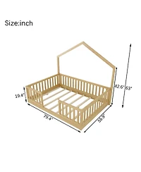 Streamdale Furniture Wooden Montessori Floor Bed with Light