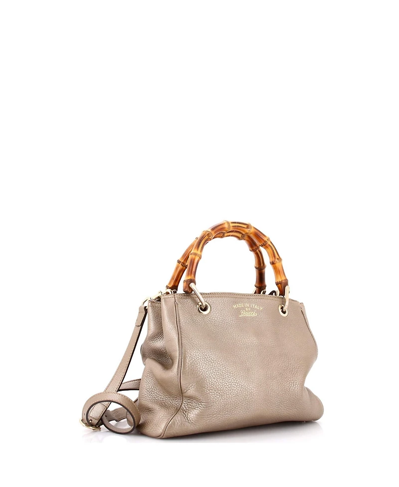 Pre-Owned Gucci Small Bamboo Shopper Tote Leather