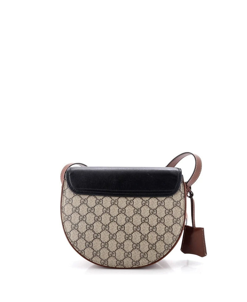 Pre-Owned Gucci Small Padlock Saddle Shoulder Bag Gg Coated Canvas and Leather