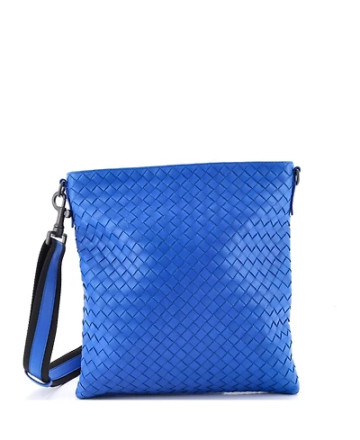 Pre-Owned Bottega Veneta Medium Flat Messenger Bag Intrecciato Nappa