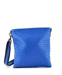 Pre-Owned Bottega Veneta Medium Flat Messenger Bag Intrecciato Nappa