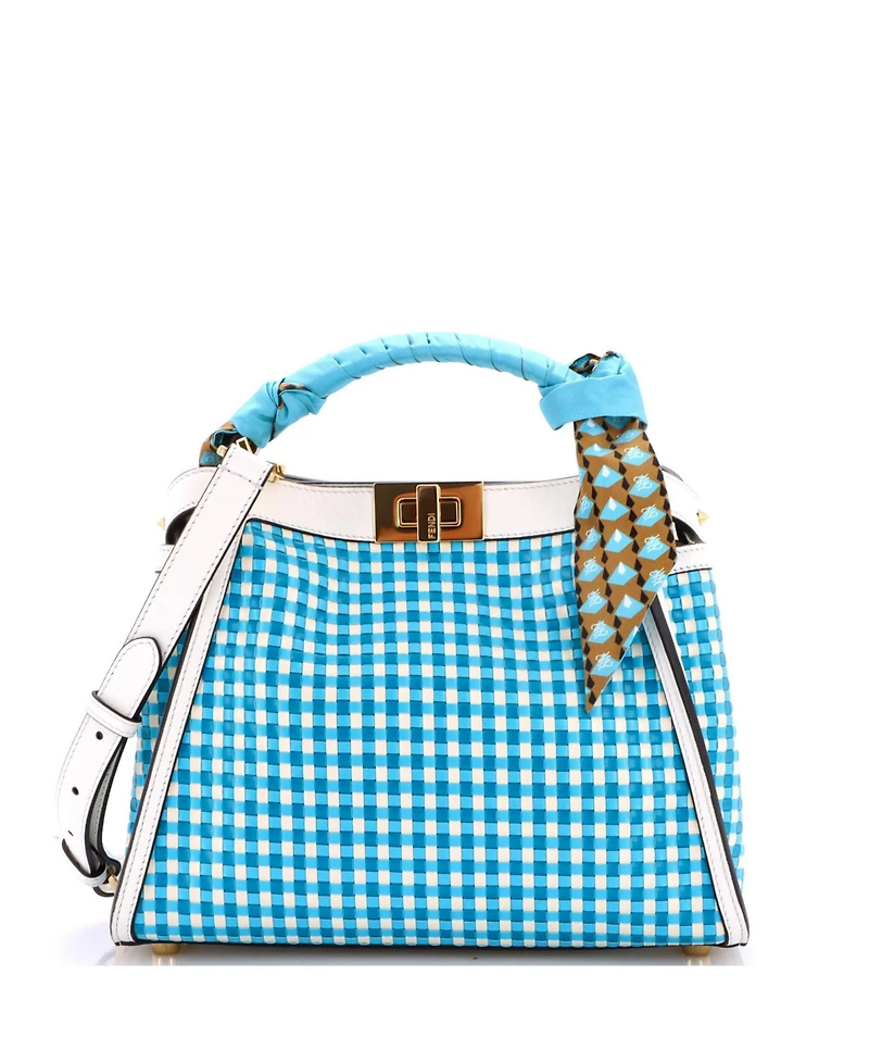 Pre-Owned Fendi Peekaboo Essentially Bag Woven Leather