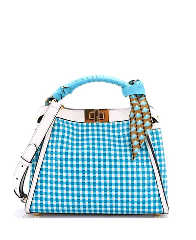 Pre-Owned Fendi Peekaboo Essentially Bag Woven Leather