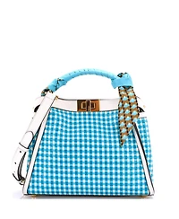 Pre-Owned Fendi Peekaboo Essentially Bag Woven Leather