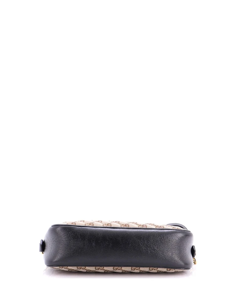Pre-Owned Gucci Small Gg Marmont Shoulder Bag Diagonal Quilted Gg Canvas with Leather