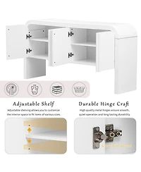 Streamdale Furniture Wave Console Table 4 Doors and Shelf