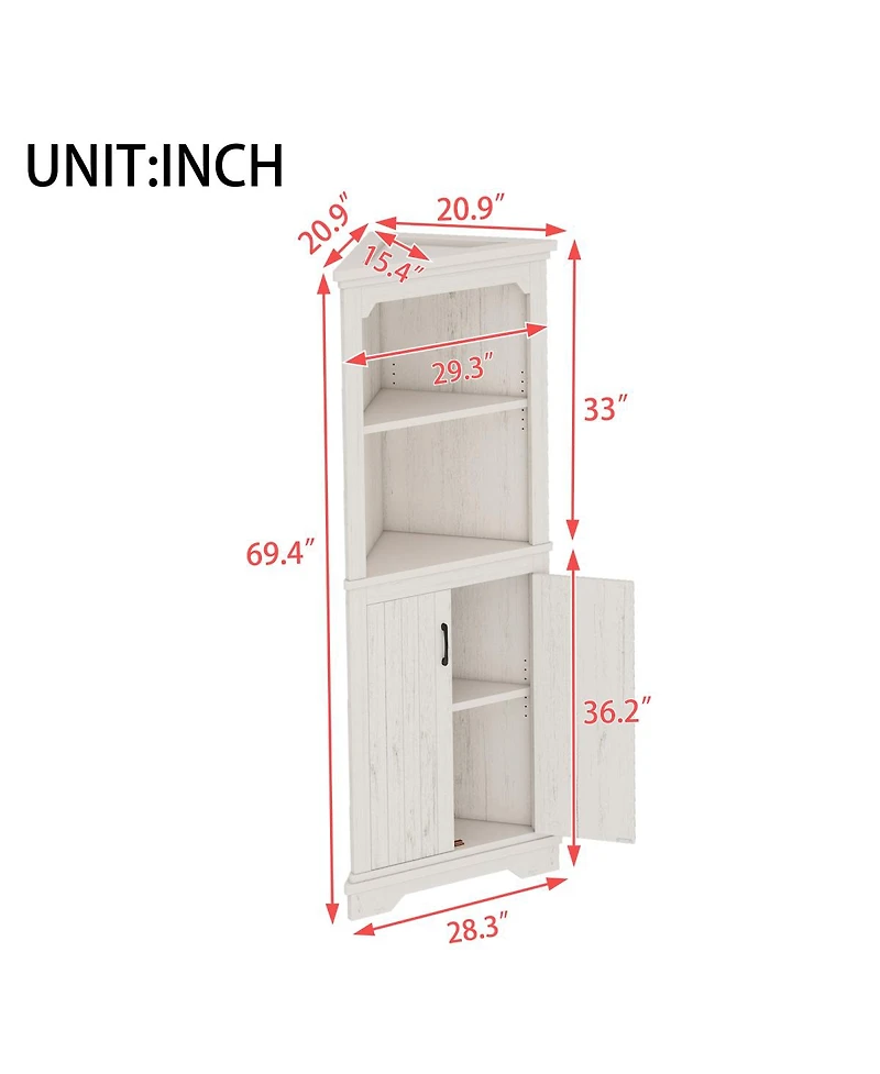 Streamdale Furniture Tall Corner Cabinet with Doors