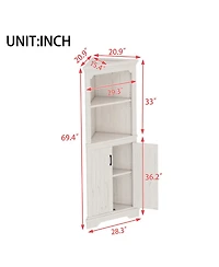 Streamdale Furniture Tall Corner Cabinet with Doors