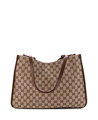Pre-Owned Gucci Medium Horsebit 1955 Tote Gg Canvas with Leather