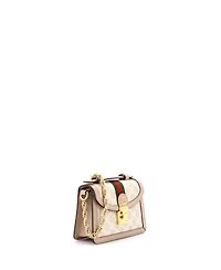 Pre-Owned Gucci Mini Ophidia Flap Top Handle Bag Gg Coated Canvas