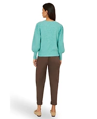 Yumi Women's Knitted Balloon Sleeve Jumper