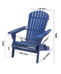 Jiallo Grand Collection Assembled Foldable Large Adirondack Chair Pine Wood