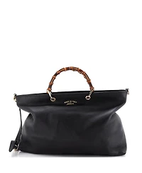 Pre-Owned Gucci Large Bamboo Shopper Tote Leather