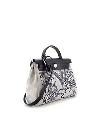 Pre-Owned HERMES 31 Herbag Zip Pegase Pop Toile and Leather