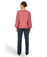 Yumi Women's Relaxed Fit Cable Cardigan