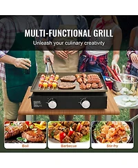 Cozito Countertop Gas Griddle, 22.4 in Manual Flat Top with Steel Plate and H-Shaped Burner