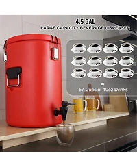 Cozito Stainless Steel Insulated Beverage Dispenser, 4.5 gal Thermal Drink Server with Spigot