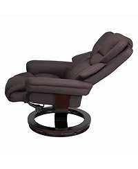 Streamdale Furniture 8 Point Heated Massage Recliner with Ottoman and Bent Wood Base