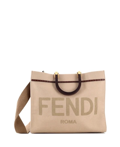 Pre-Owned Fendi Medium Sunshine Shopper Tote Canvas