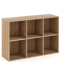 Slickblue Modern 6-Cube Organizer Bookcase with Anti-Tip Hardware