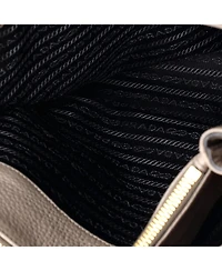 Pre-Owned Prada Medium Cuir Double Tote Leather