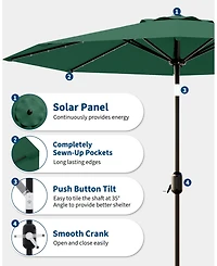 gaomon 10feet Outdoor Patio Umbrella, Table Umbrella with Solar Lights for Yard, Deck,