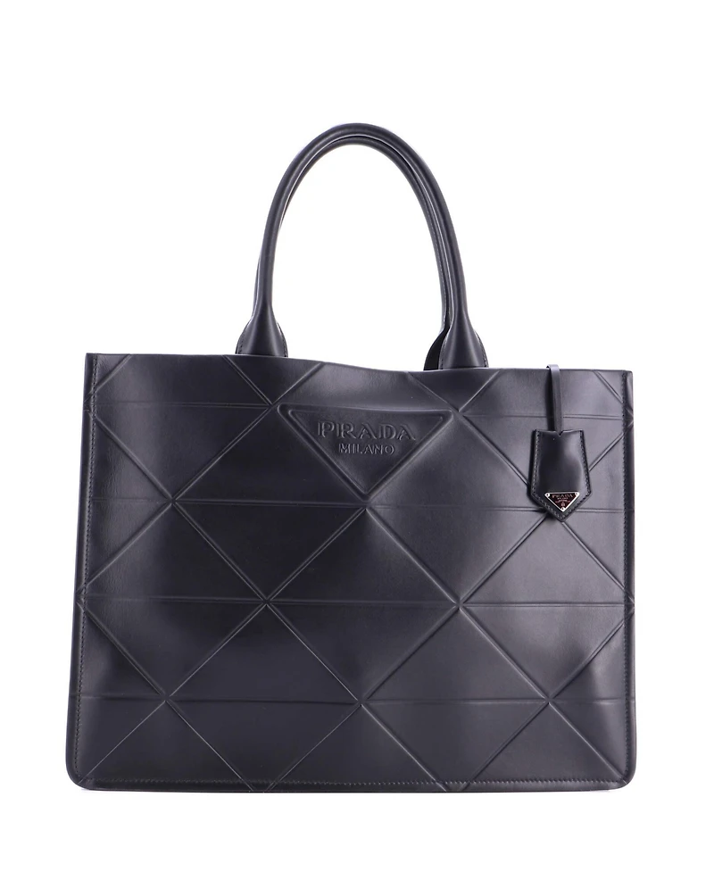 Pre-Owned Prada Large Symbole Shopper Tote Embossed Leather