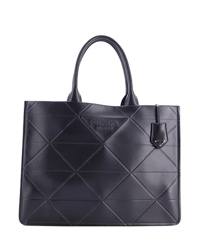 Pre-Owned Prada Large Symbole Shopper Tote Embossed Leather