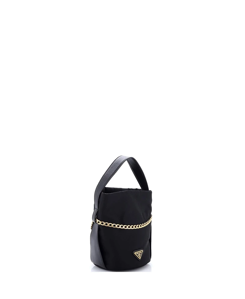 Pre-Owned Prada Mini Petit Sac Bucket Bag Re-Nylon and Nappa Leather