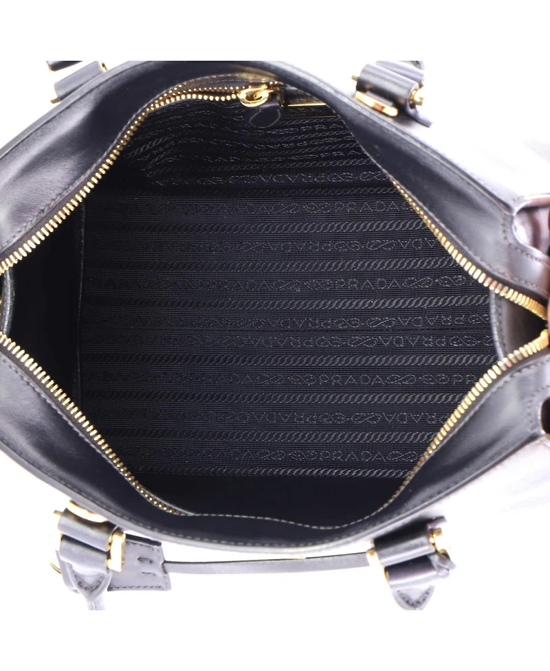 Pre-Owned Prada Small Convertible Zip Around Satchel City Calfskin and Saffiano Leather
