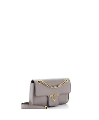 Pre-Owned Prada Small Pattina Flap Shoulder Bag Saffiano Leather