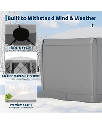 gaomon 13Feet Collapsible Gazebo Tent With 6 Removable Wind Panels For Outdoor Events, Camping, Patio, Backyard