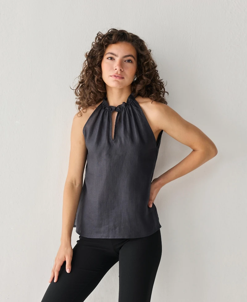 Reistor Women's Halter Hemp Neck Top