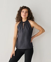 Reistor Women's Halter Hemp Neck Top