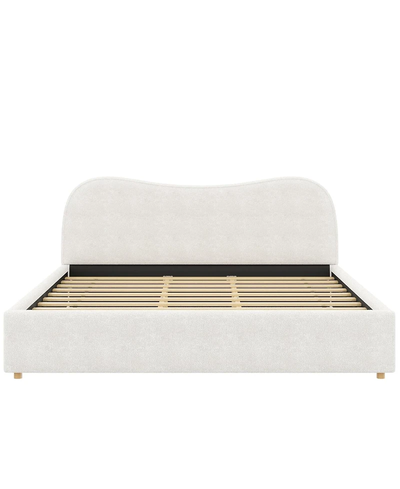 Streamdale Furniture Upholstered Platform Bed with Wooden Slats