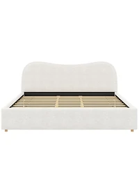 Streamdale Furniture Upholstered Platform Bed with Wooden Slats