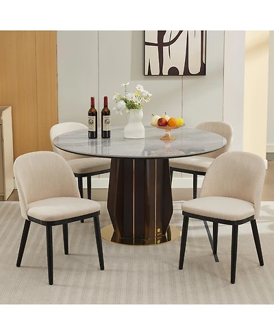 gaomon Wooden Dining Chairs Set of,Modern Fabric Upholstered Dining Room Chair