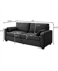 Streamdale Furniture Modern Loveseat Sofa with Removable Cover and Solid Wood Frame