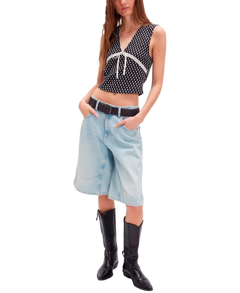 Free People Women's Good Graces V-Neck Cropped Tank Top