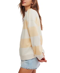 Free People Women's Classic Crewneck Stripe Oversized Top
