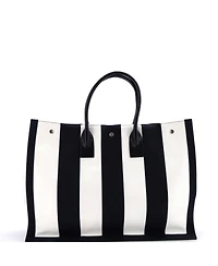 Pre-Owned Saint Laurent Large Noe Shopping Tote Striped Canvas