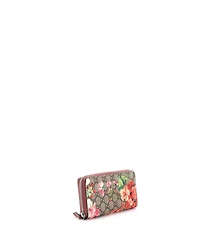 Pre-Owned Gucci Zip Around Wallet Blooms Print Gg Coated Canvas