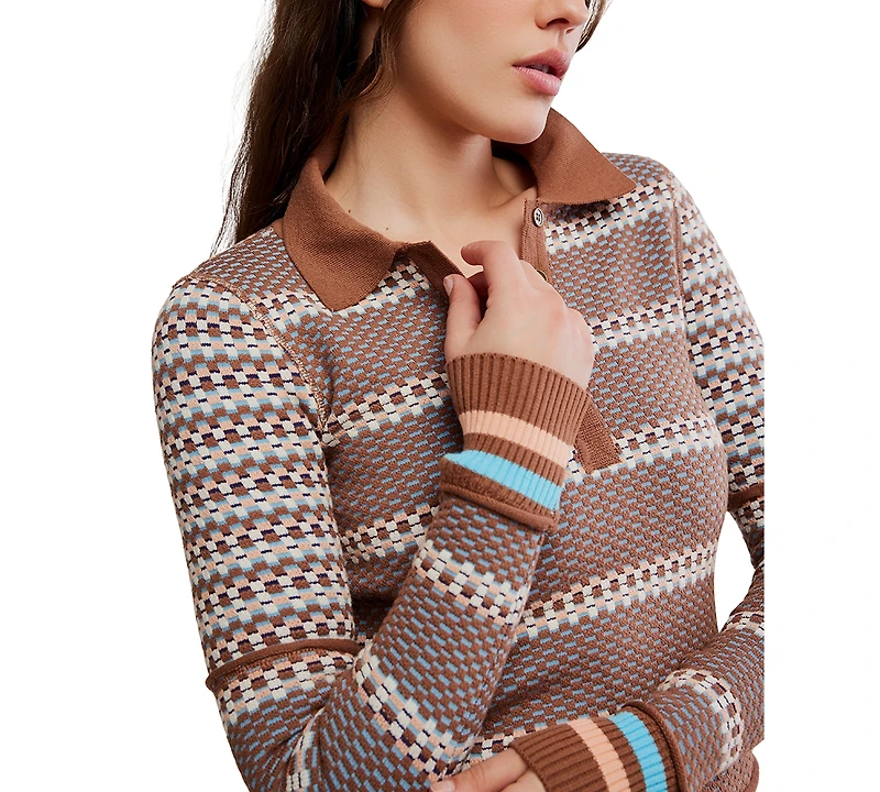 Free People Women's Level Up Long-Sleeve Henley Top